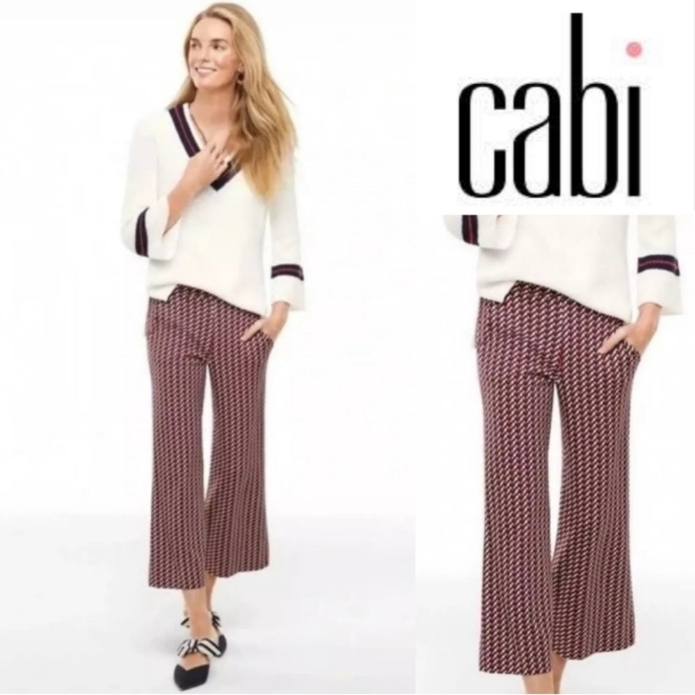 Cabi Women's high rise geometric Patterned Pants size small #5677